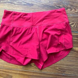 Lululemon Speed Up Short High Rise 4" Inseam, Lined Women's Size 4 in Red